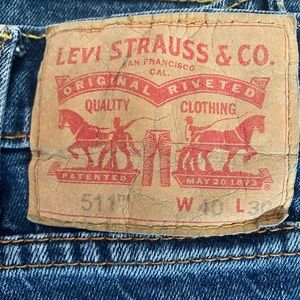 Levi’s 511 Slim fit jeans,  40X30 medium dark wash
